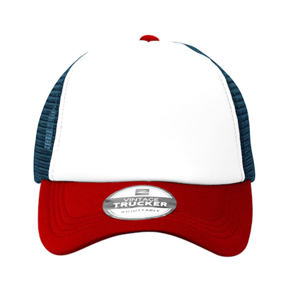 Vintage Trucker Three Tone 5 Panel Cap