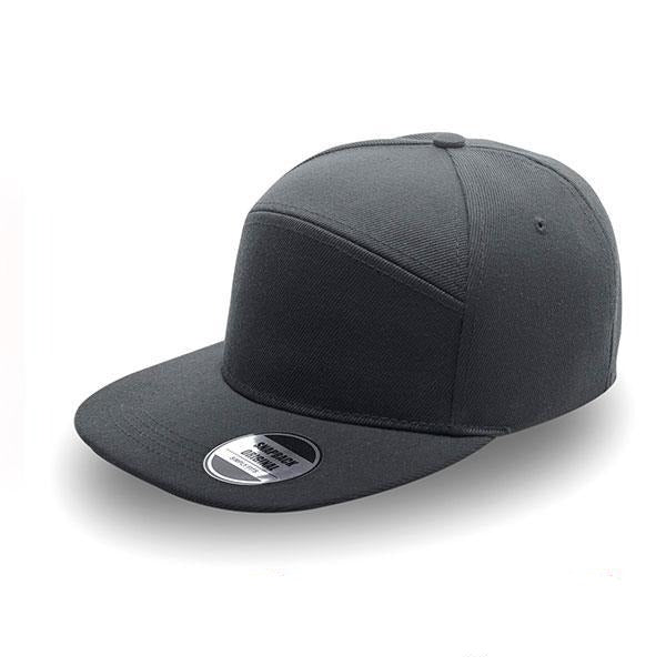 Plain black cheap flat peak cap