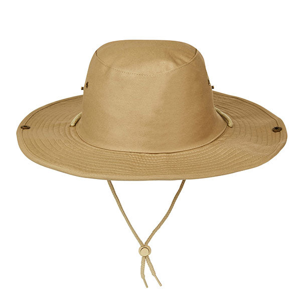 Bush Hat with chord, adjustable slide toggles and clip up sides